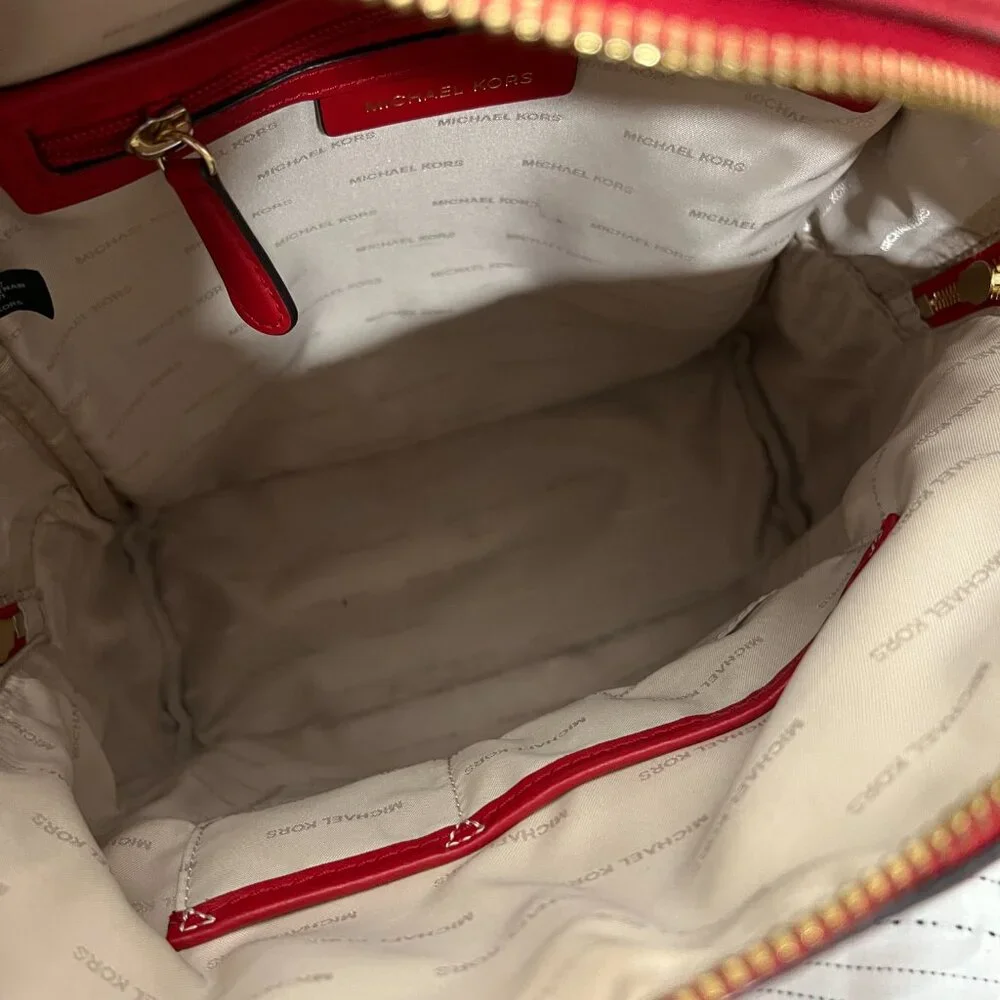 Michael Kors Wythe Large Backpack Red - Picture 6 of 8